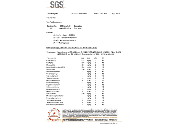 2丝印油墨ROHS报告 (材料报告)